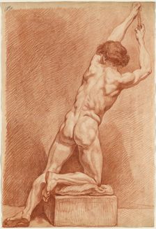 A Male Nude Seen from Behind, c.1760. Creator: Unknown