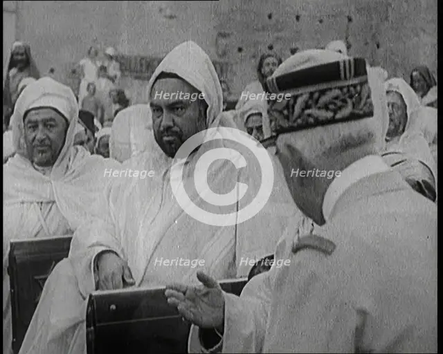 A Male Civilian Talks to a Male French Officer, 1920s. Creator: British Pathe Ltd.