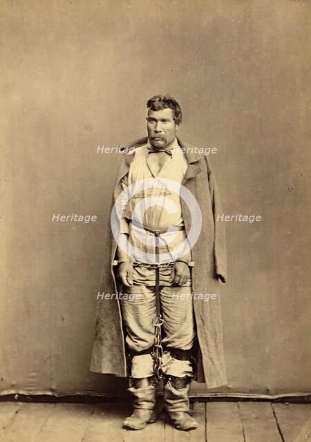 A Male Hard Labor Convict in Arm and Leg Shackles, 1891. Creator: Aleksei Kuznetsov.