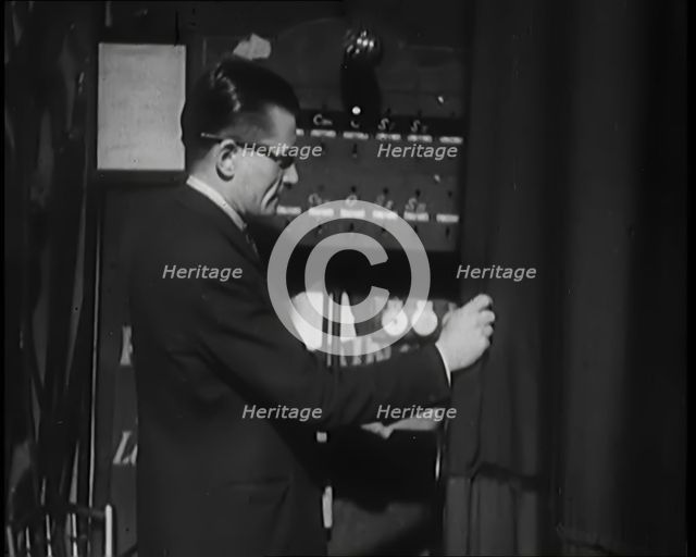 A Male Technician Backstage at the Theatre, 1931. Creator: British Pathe Ltd.