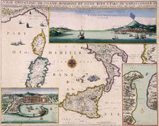 A Map Containing the Island and Kingdome of Sicily with a Part of Naples 1676. Creator: Unknown
