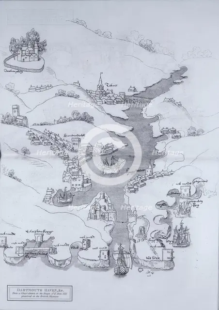 A map of Dartmouth Haven, Devon, 1806. Creator: Daniel Lysons.
