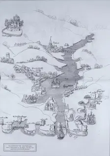 A map of Dartmouth Haven, Devon, 1806. Creator: Daniel Lysons