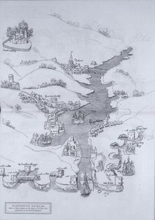 A map of Dartmouth Haven, Devon, 1806. Creator: Daniel Lysons