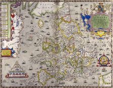 A map of England and Wales, 1583. Creator: Christopher Saxton