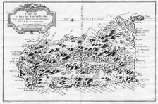 A map of St Lucia, the West Indies, 1758.Artist: N Bellun