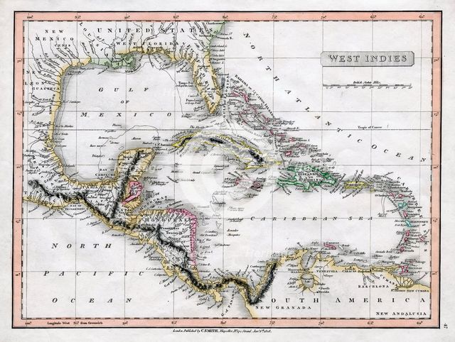 A map of the West Indies, 1808.Artist: C Smith