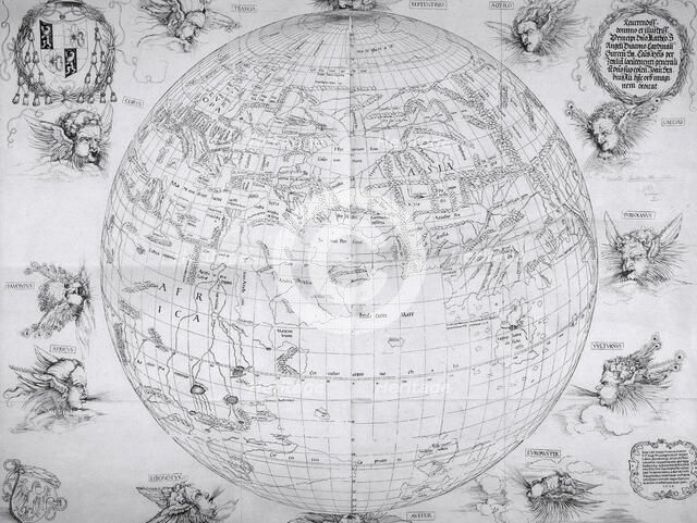 A map of the world, 1515. Creators: Albrecht Durer, Johann Stabius.
