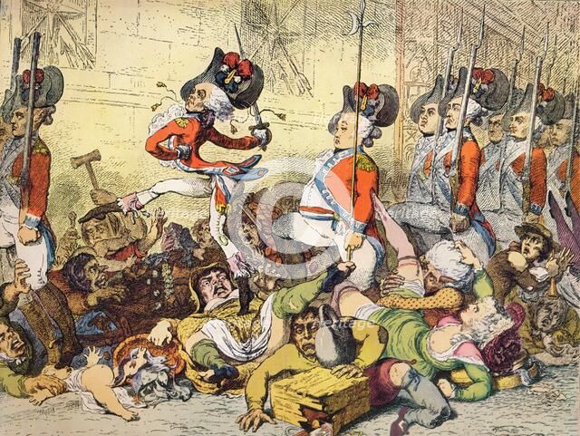 'A March to the Bank', 1787. Artist: James Gillray.