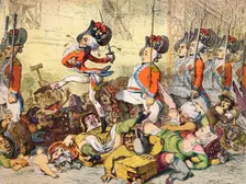 A March to the Bank 1787. Artist: James Gillray