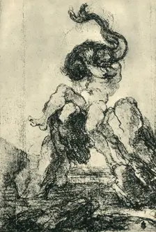 A Marine God with a Dolphin 1652-1653, (1943). Creator: Gian Lorenzo Bernini