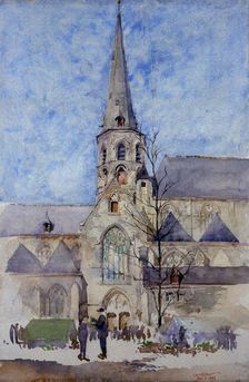 A Market Day (Church of St. Jacques, Ghent, Belgium), 1897. Creator: Cass Gilbert