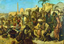 A Market in Cairo c late 19th century. Artist: Franz Theodor Wurbel