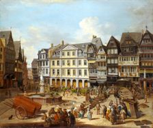 A Market on the Römerberg in Frankfurt, 1754. Creator: Christian Georg Schutz