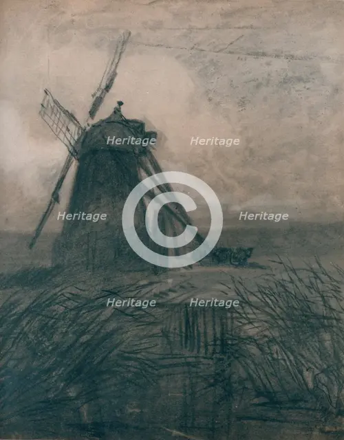'A Marsh Mill', c1840. Artist: Thomas Lound.