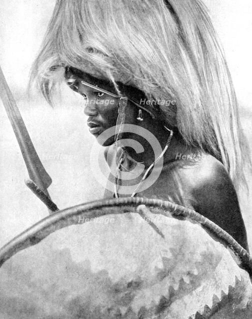 A Masai warrior, Africa, 1936.Artist: Wide World Photos