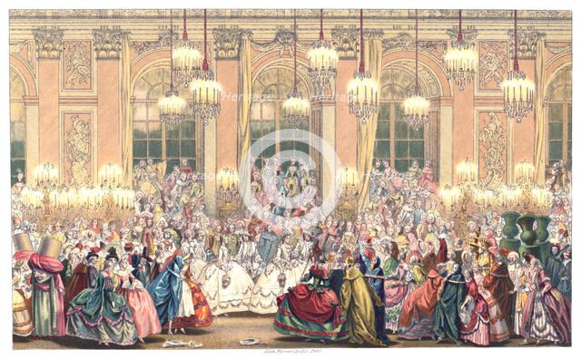 A Masquerade Ball, (1885). Creator: Urrabieta.