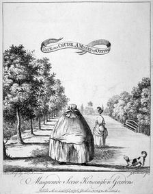 A masquerade scene, Kensington Gardens 1772. Artist: James Bretherton