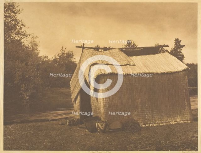 A Mat House - Skokomish, 1912. Creator: Edward Sheriff Curtis.