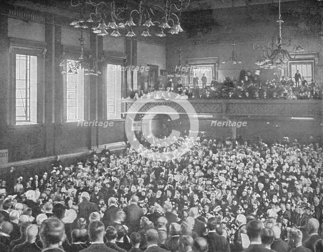 A May meeting, Exeter Hall, London, c1903 (1903). Artist: Unknown.
