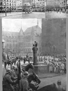 A Mayence et a Wiesbaden; Nos soldats sur la rive droite du Rhin: les troupes du 33e corps.., 1918. Creator: Unknown