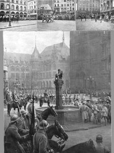 A Mayence et a Wiesbaden; Nos soldats sur la rive droite du Rhin: les troupes du 33e corps.., 1918. Creator: Unknown