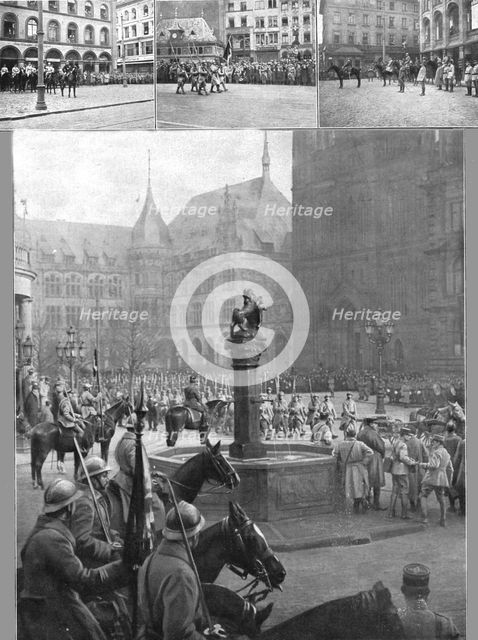 'A Mayence et a Wiesbaden; Nos soldats sur la rive droite du Rhin: les troupes du 33e corps.., 1918. Creator: Unknown.