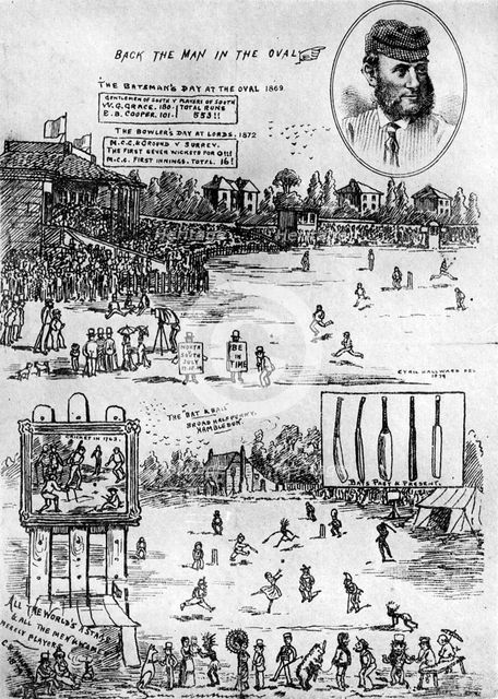 A memento of James Southerton's benefit cricket match, 19th century (1912). Artist: Unknown
