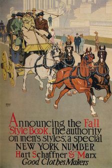 A Mens fashion magazine cover for The Fall Style Book 1911. Artist: Edward Penfield