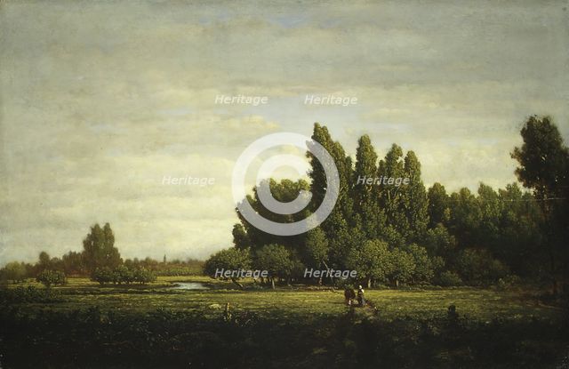 A Meadow Bordered by Trees, ca. 1845. Creator: Theodore Rousseau.