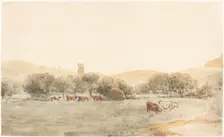 A Meadow with Cattle near Glastonbury. Creator: Peter de Wint