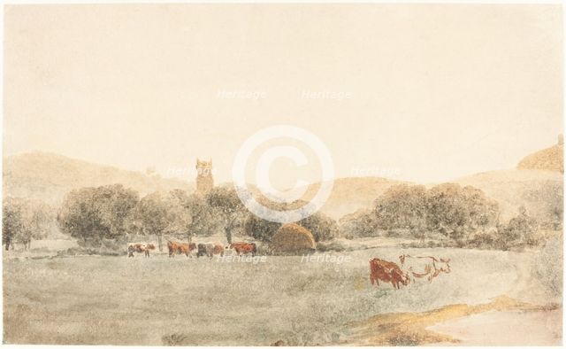 A Meadow with Cattle near Glastonbury. Creator: Peter de Wint.