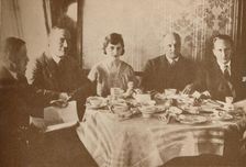 A Meal Aboard the Graf Zeppelin While Flying over the Atlantic 1927