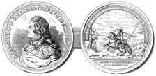 A medal struck to commemorate the Battle of Dettingen, 1743 (19th century)