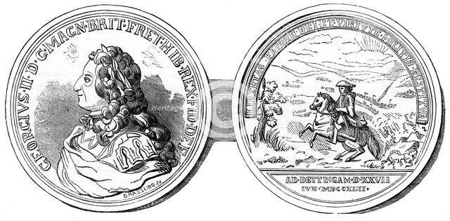 A medal struck to commemorate the Battle of Dettingen, 1743 (19th century). Artist: Unknown