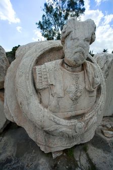 A medallion bust of Marcus Aurelius, Eleusis, Greece. Creator: Samuel Magal