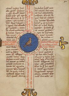 A Medallion with a Dove; Bestiary, about 1270. Creator: Unknown