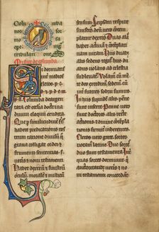A Medallion with a Dove; De Natura Avium; De Pastoribus et Ovibus; Bestiarium, 1277 or after. Creator: Unknown