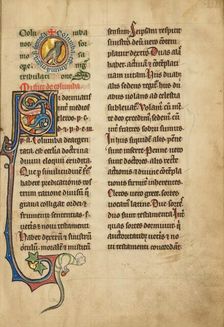 A Medallion with a Dove; De Natura Avium; De Pastoribus et Ovibus; Bestiarium, 1277 or after. Creator: Unknown