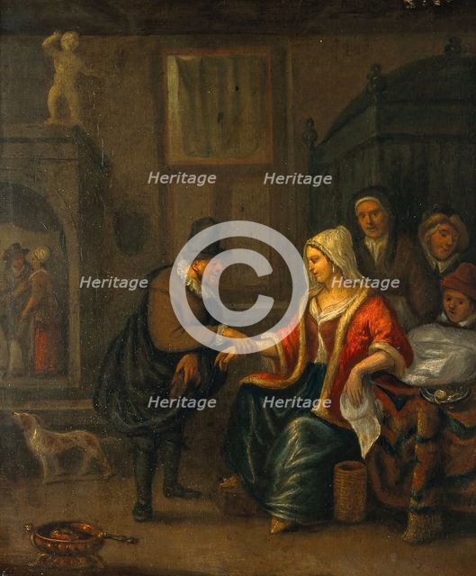 A medical practitioner taking a woman's pulse. Creator: Jan Steen.
