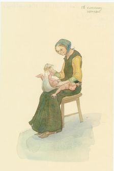 A medieval cunning woman, also known as a wise woman, 2004. Creator: Judith Dobie