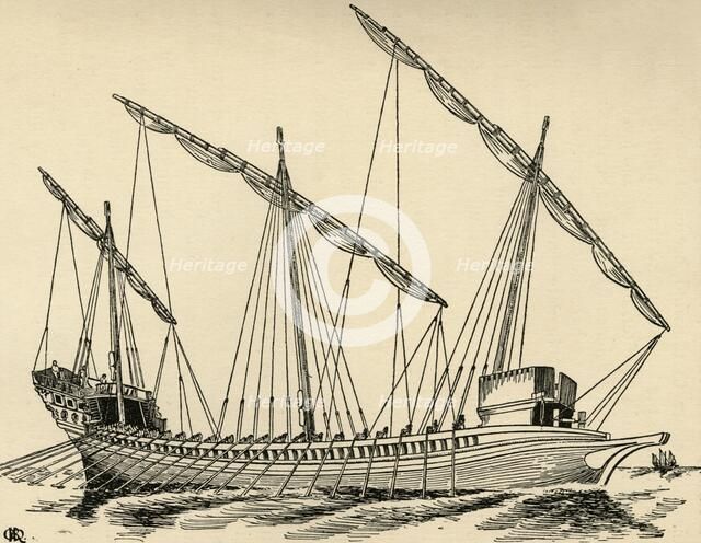 'A Mediterranean Galley', (1931). Artist: Charles Henry Bourne Quennell.