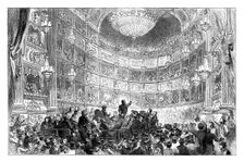 A meeting of the Anti-Corn Law League in Drury Lane Theatre, London, 1838 (c1895)