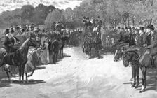 A Meeting of the Four-in-Hand Club at Hyde Park - The Coaches leaving, 1890. Creator: John Charlton