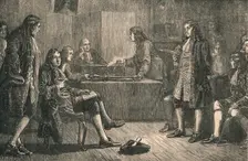 A meeting of the Royal Society in Crane Court, Fleet Street, London, 18th century, (c1880). Creator: Unknown