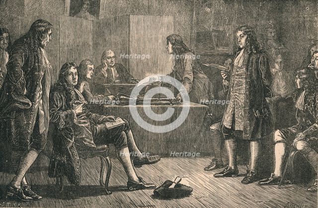 A meeting of the Royal Society in Crane Court, Fleet Street, London, 18th century, (c1880). Creator: Unknown.