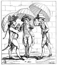 A Meeting of Umbrellas 1782. Artist: J Kent