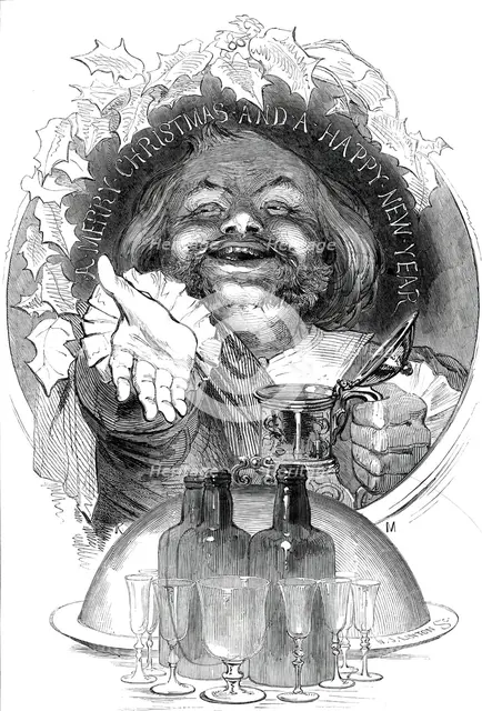 A Merry Christmas and a Happy New Year, 1845. Creator: W. J. Linton.