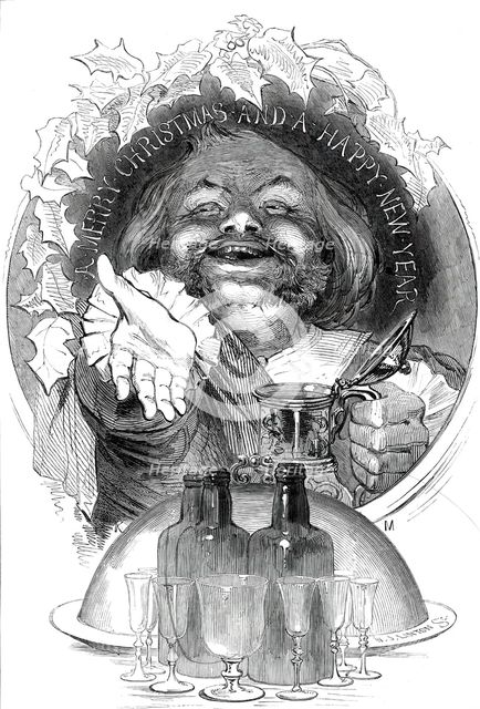 A Merry Christmas and a Happy New Year, 1845. Creator: W. J. Linton.