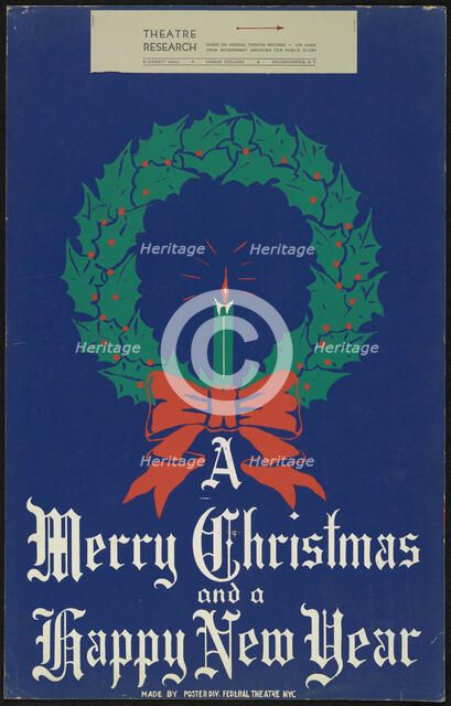 A Merry Christmas and a Happy New Year, [193-]. Creator: Unknown.